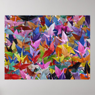 1 000 Poster de grues en papier Origami