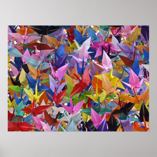 1 000 Poster de grues en papier Origami (Devant)