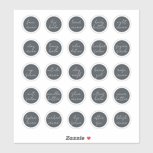 1.14" Black Customizable Cosmetic Jar Cream Balm (Sheet)