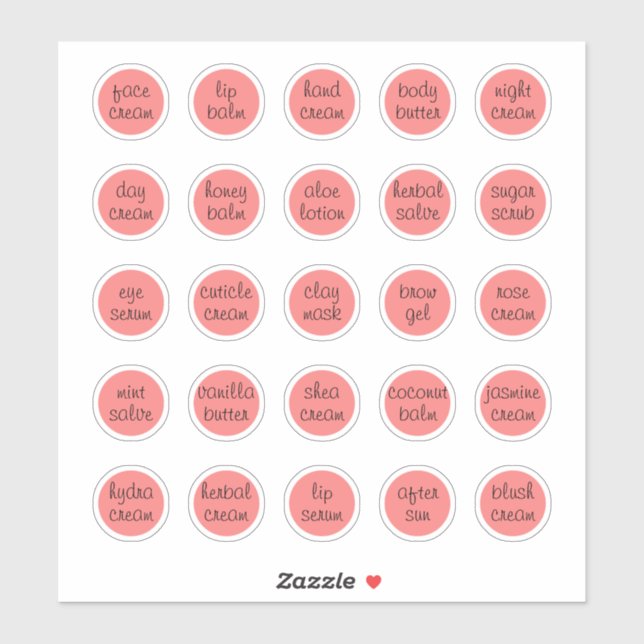 1.14" Coral Custom Cosmetic Jar Cream Balm  (Sheet)