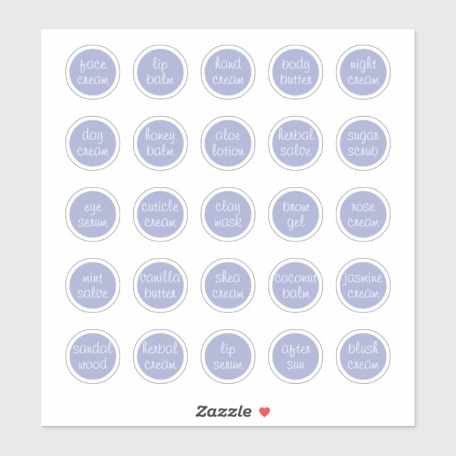 1.14" Lavender Customizable Mini Cosmetic Jar  (Sheet)