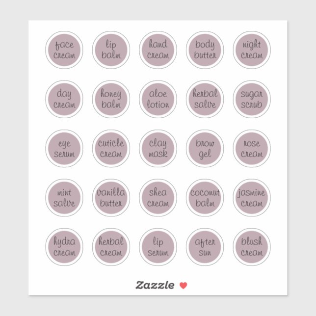 1.14" Mauve Custom Cosmetic Jar Cream Balm  (Sheet)