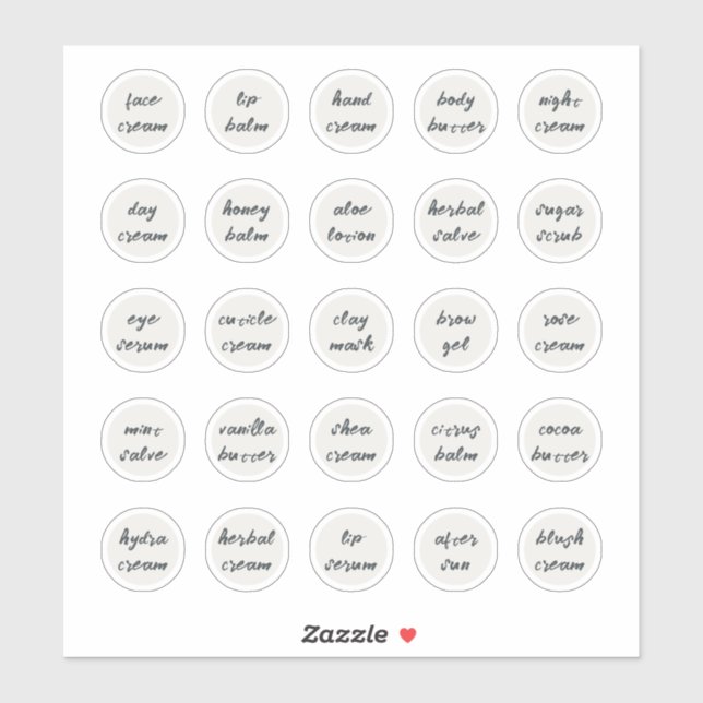 1.14" White Customizable Cosmetic Jar Cream Balm (Sheet)