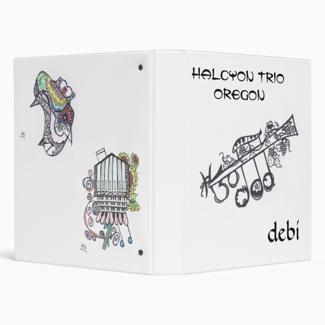 1-1/2" 3-ring binder:  H3O/debi Binder (Background)