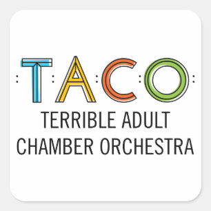 1 1/2" Square TACO Stickers (20), Glossy