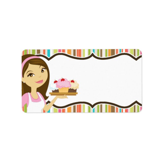 1.25"x2.75" Bakery Brunette Mailing Addres Label (Front)