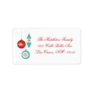 1.25"x2.75" Christmas Ornament Stick Mailing Label