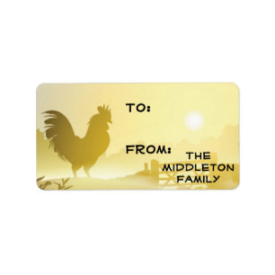 1.25"x2.75" Christmas XMAS Sunny Morning Farm Coun Label