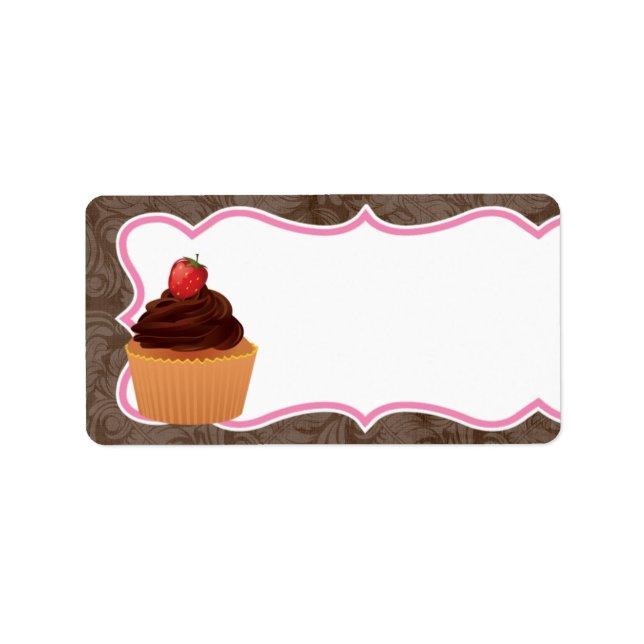 1.25"x2.75" Cup Cakes Bakery Mailing Addres Label (Front)