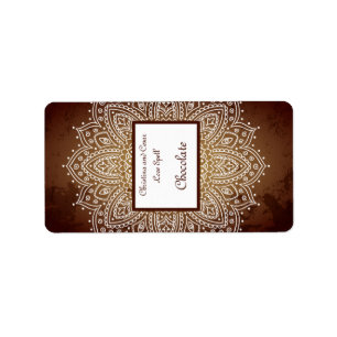 1.25"x2.75" Hersheys Miniature Deep Moroccan Brown Label