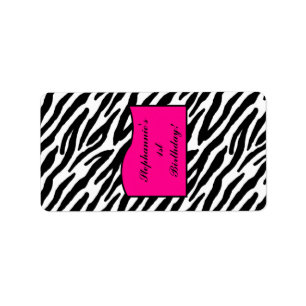 1.25"x2.75" Hershey's Miniature Hot Pink Zebra Label