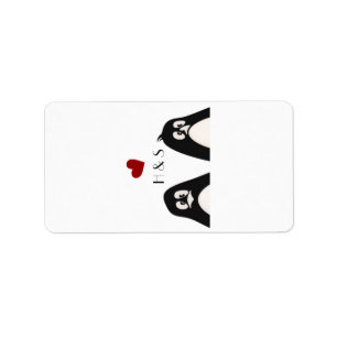 1.25"x2.75" Hershey's Miniature Penguin Love Coupl Label