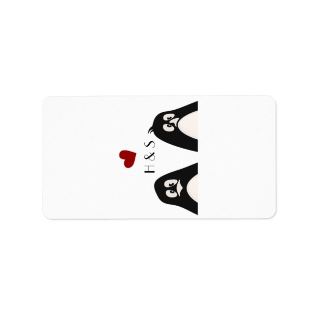 1.25"x2.75" Hershey's Miniature Penguin Love Coupl Label (Front)