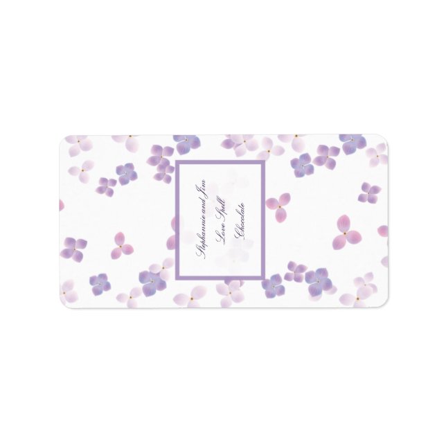 1.25"x2.75" Hersheys Miniature Purple Hydrangea Label (Front)