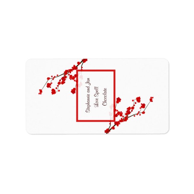 1.25"x2.75" Hersheys Miniature Red Cherry Blossom Label (Front)