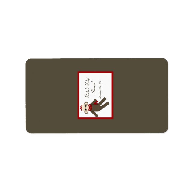 1.25"x2.75" Hershey's Miniature Red Sock Monkey Label (Front)