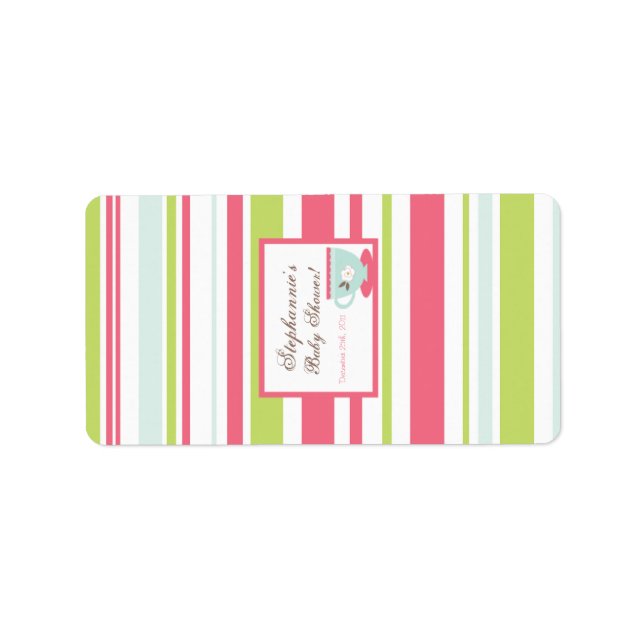 1.25"x2.75" Hershey's Miniature Tea Party Pink Label (Front)