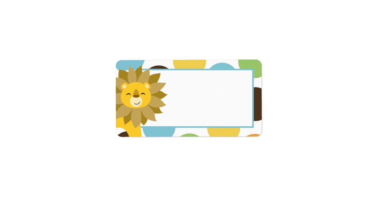 1.25"x2.75" Jungle King Lion Print Mailing Address Label Zazzle