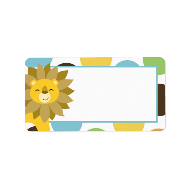 1.25"x2.75" Jungle King Lion Print Mailing Address Label (Front)