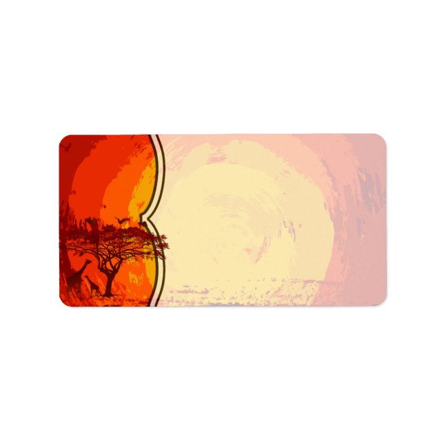1.25"x2.75" Mailing Address African Safari Giraffe Label (Front)