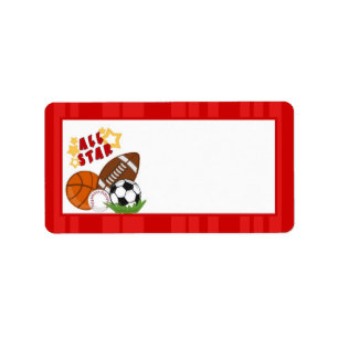 1.25"x2.75" Mailing Address All-Star Red Label