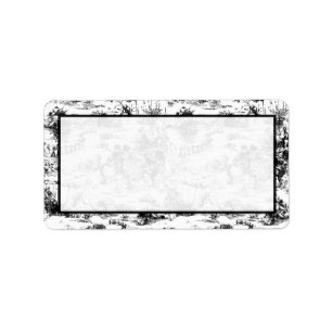 1.25"x2.75" Mailing Address Black and White Toile Label