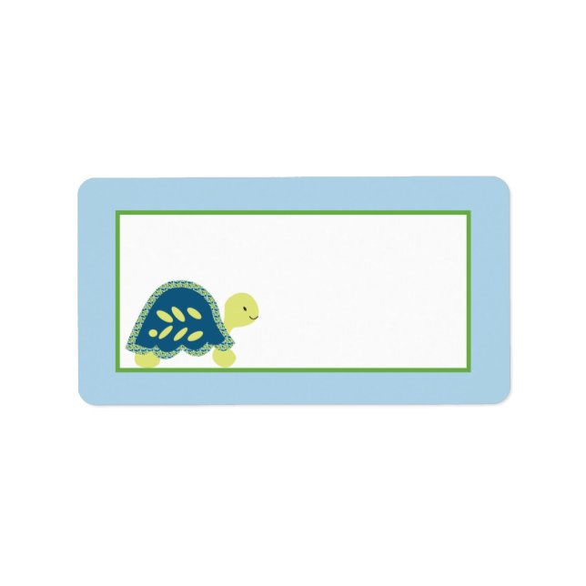 1.25"x2.75" Mailing Address Blue Sea Turtles Label (Front)