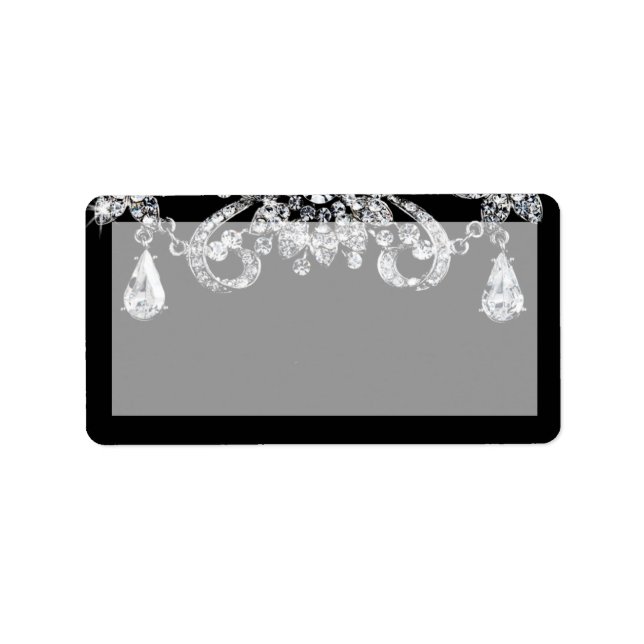 1.25"x2.75" Mailing Address Diamond Jewellery Neck Label (Front)