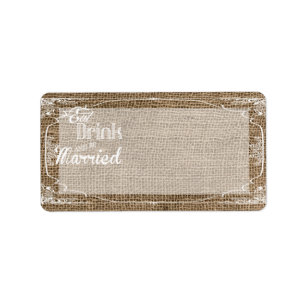 1.25"x2.75" Mailing Address Eat Drink Be Married Label