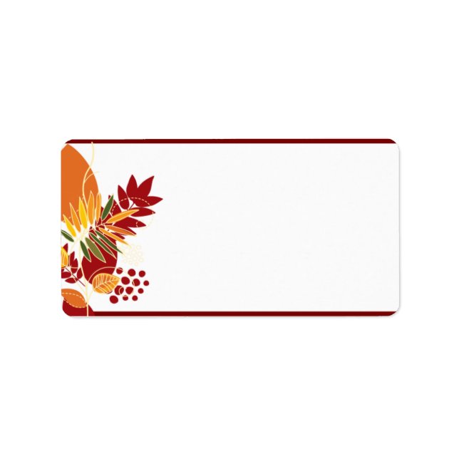 1.25"x2.75" Mailing Address Fall Foliage Leaves Label (Front)