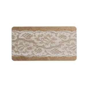 1.25"x2.75" Mailing Address Kraft Paper Bag Lace Label