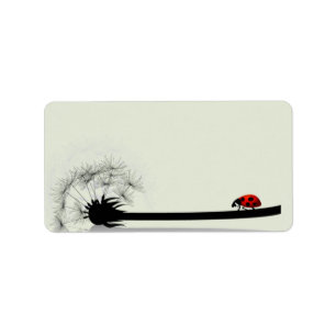 1.25"x2.75" Mailing Address Lady Bug Dandilion Label