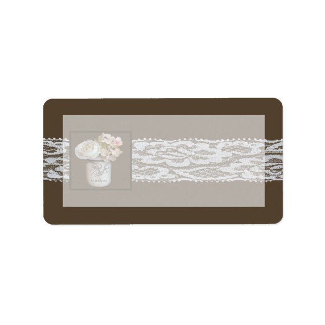 1.25"x2.75" Mailing Address Mason Jars with Roses Label (Front)