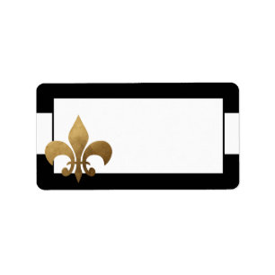 1.25"x2.75" Mailing Address Modern Stripe Black Label