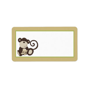 1.25"x2.75" Mailing Address Monkey Time Zoo Animal Label