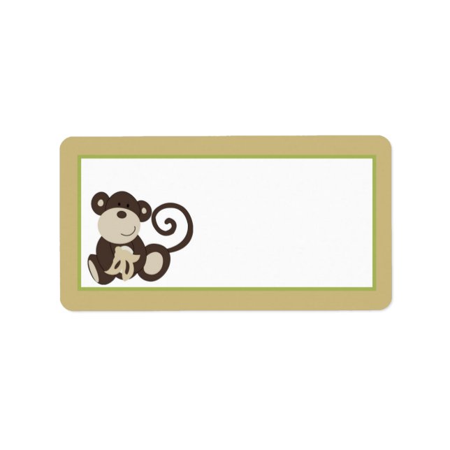 1.25"x2.75" Mailing Address Monkey Time Zoo Animal Label (Front)
