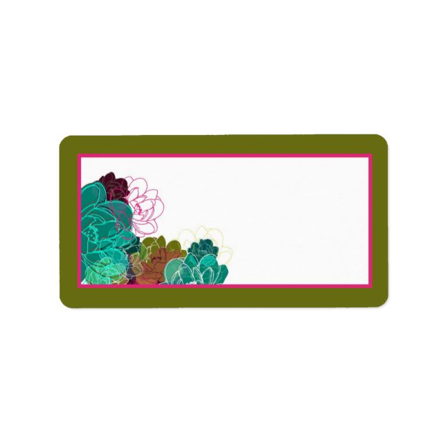 1.25"x2.75" Mailing Address Neon Spring Floral Flo Label (Front)