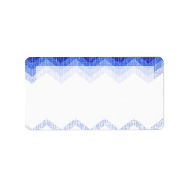 1.25"x2.75" Mailing Address Ombre Blue Chevron Label (Front)