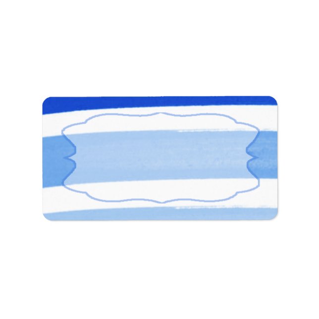1.25"x2.75" Mailing Address Ombre Stripe Blue Line Label (Front)