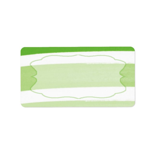 1.25"x2.75" Mailing Address Ombre Stripe Green Label (Front)
