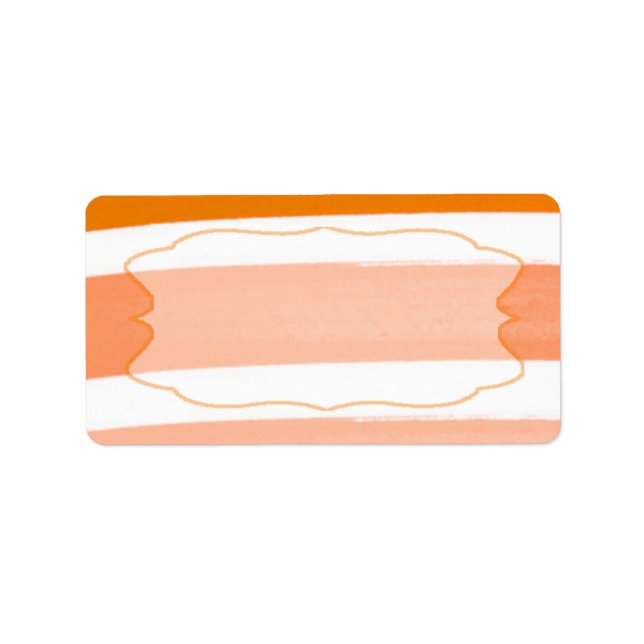 1.25"x2.75" Mailing Address Ombre Stripe Orange Label (Front)