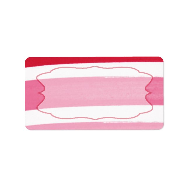 1.25"x2.75" Mailing Address Ombre Stripe Pink Line Label (Front)