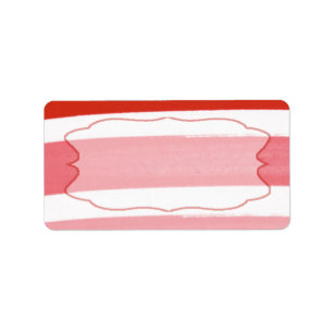1.25"x2.75" Mailing Address Ombre Stripe Red Label
