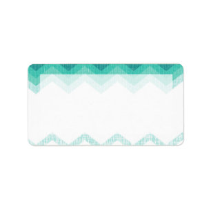 1.25"x2.75" Mailing Address Ombre Teal Chevron Label