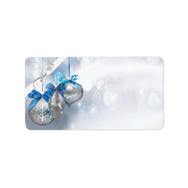 1.25"x2.75" Mailing Address Ornaments Snowflakes S Label (Front)