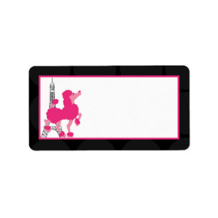 1.25"x2.75" Mailing Address Pink Poodle Paris Label