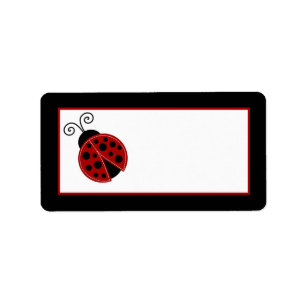 1.25"x2.75" Mailing Address Red Ladybug Label