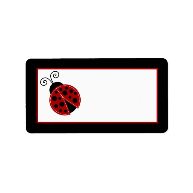 1.25"x2.75" Mailing Address Red Ladybug Label (Front)