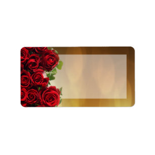1.25"x2.75" Mailing Address Red Rose Bouquet Brida Label