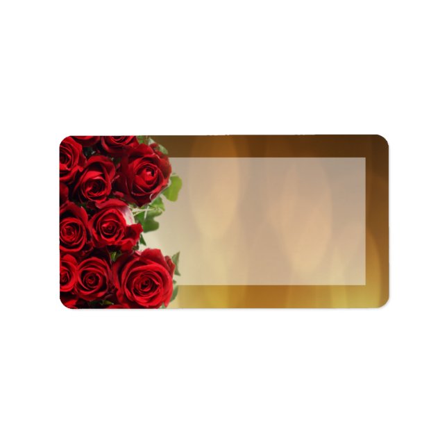 1.25"x2.75" Mailing Address Red Rose Bouquet Brida Label (Front)